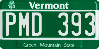VT license plate PMD393