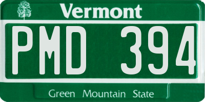 VT license plate PMD394