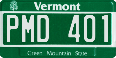 VT license plate PMD401