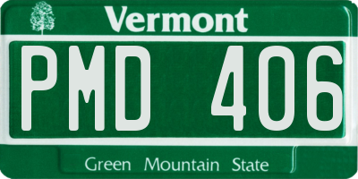 VT license plate PMD406