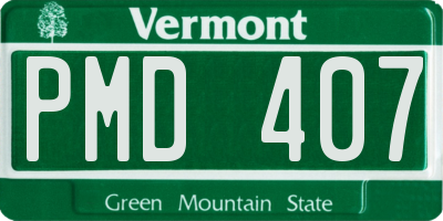 VT license plate PMD407