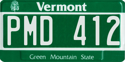 VT license plate PMD412