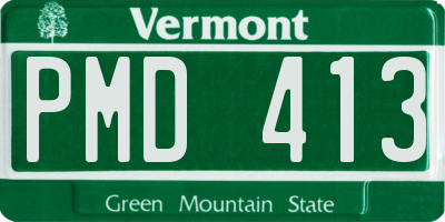 VT license plate PMD413