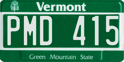 VT license plate PMD415