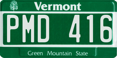 VT license plate PMD416