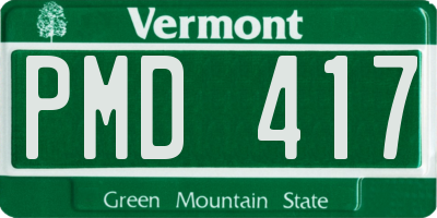 VT license plate PMD417