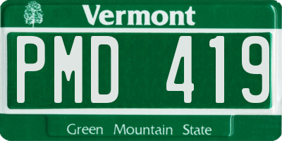 VT license plate PMD419