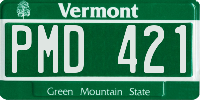 VT license plate PMD421