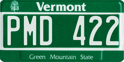 VT license plate PMD422
