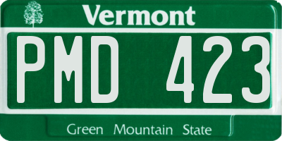 VT license plate PMD423