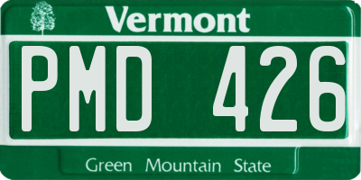VT license plate PMD426