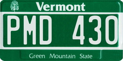 VT license plate PMD430