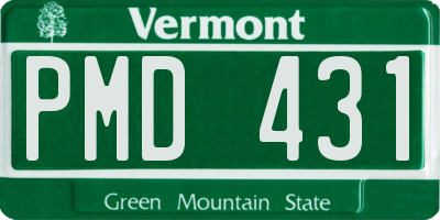 VT license plate PMD431