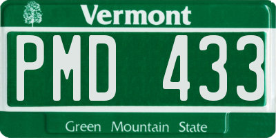 VT license plate PMD433