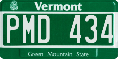 VT license plate PMD434