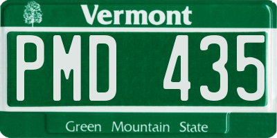 VT license plate PMD435
