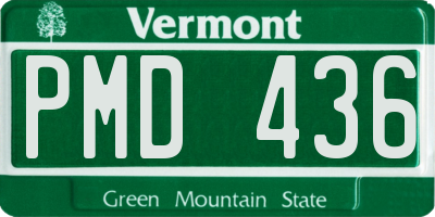 VT license plate PMD436