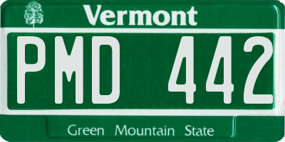 VT license plate PMD442