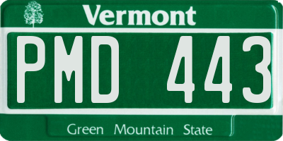 VT license plate PMD443