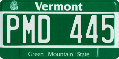 VT license plate PMD445