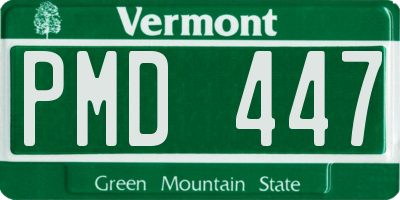 VT license plate PMD447