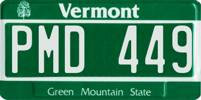 VT license plate PMD449