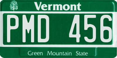 VT license plate PMD456