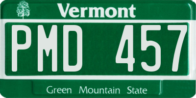 VT license plate PMD457