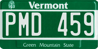 VT license plate PMD459