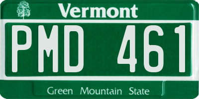 VT license plate PMD461