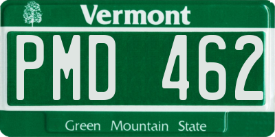VT license plate PMD462
