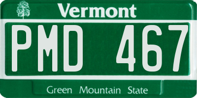 VT license plate PMD467
