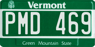 VT license plate PMD469