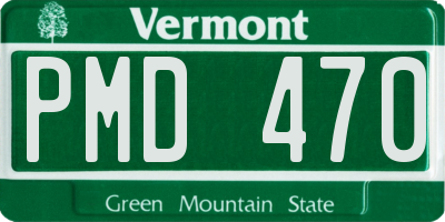 VT license plate PMD470