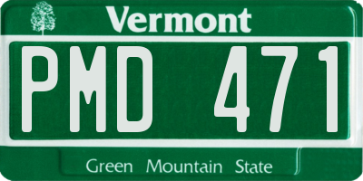 VT license plate PMD471