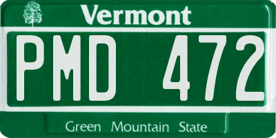 VT license plate PMD472