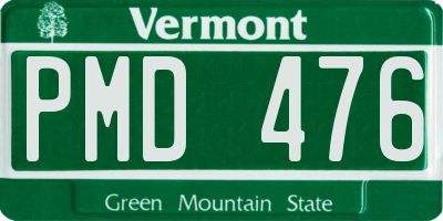 VT license plate PMD476