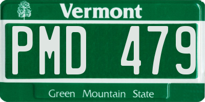 VT license plate PMD479