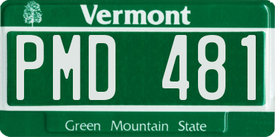 VT license plate PMD481