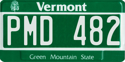 VT license plate PMD482