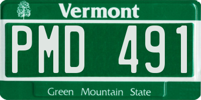 VT license plate PMD491