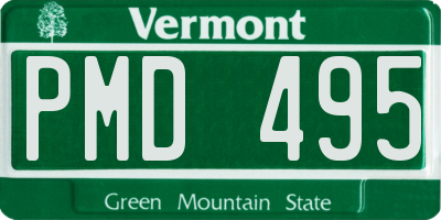 VT license plate PMD495
