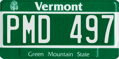 VT license plate PMD497