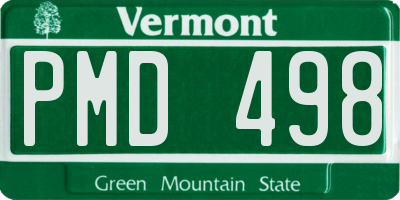 VT license plate PMD498
