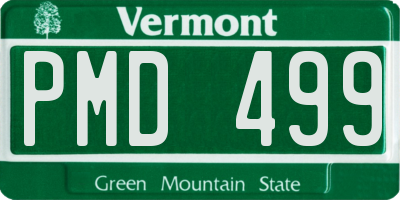 VT license plate PMD499
