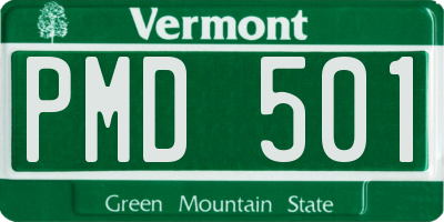 VT license plate PMD501
