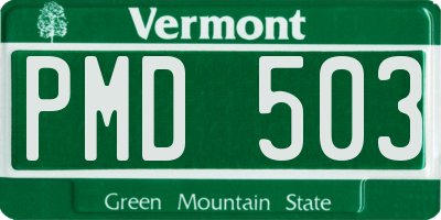 VT license plate PMD503
