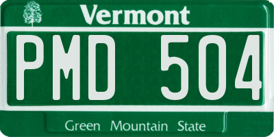 VT license plate PMD504