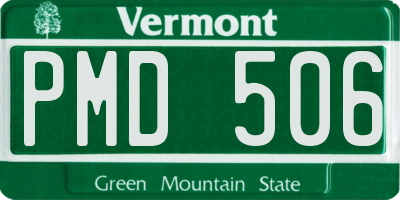 VT license plate PMD506