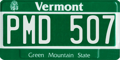 VT license plate PMD507